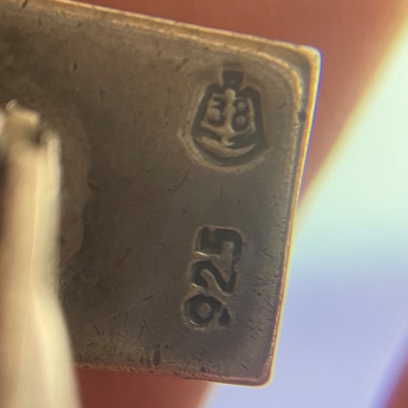 Vintage 925 Sterling Silver Rectangle Engravable Cufflinks 12g marked 38 - Picture 8 of 8